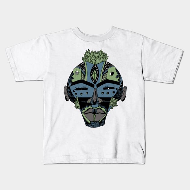 Mellow Cool African Mask 4 Kids T-Shirt by kenallouis